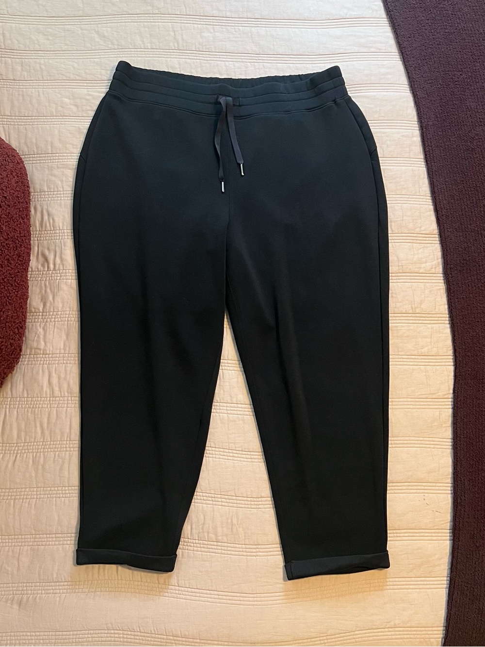 SPANX Black Jogger Sweatpants Drawstring Soft Casual Minimalist Lounge